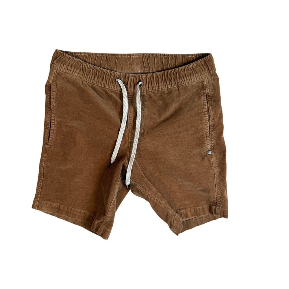 Vuori Optimist Elastic Waist Shorts 8" Shorts Corduroy Tan Brown Casual Small